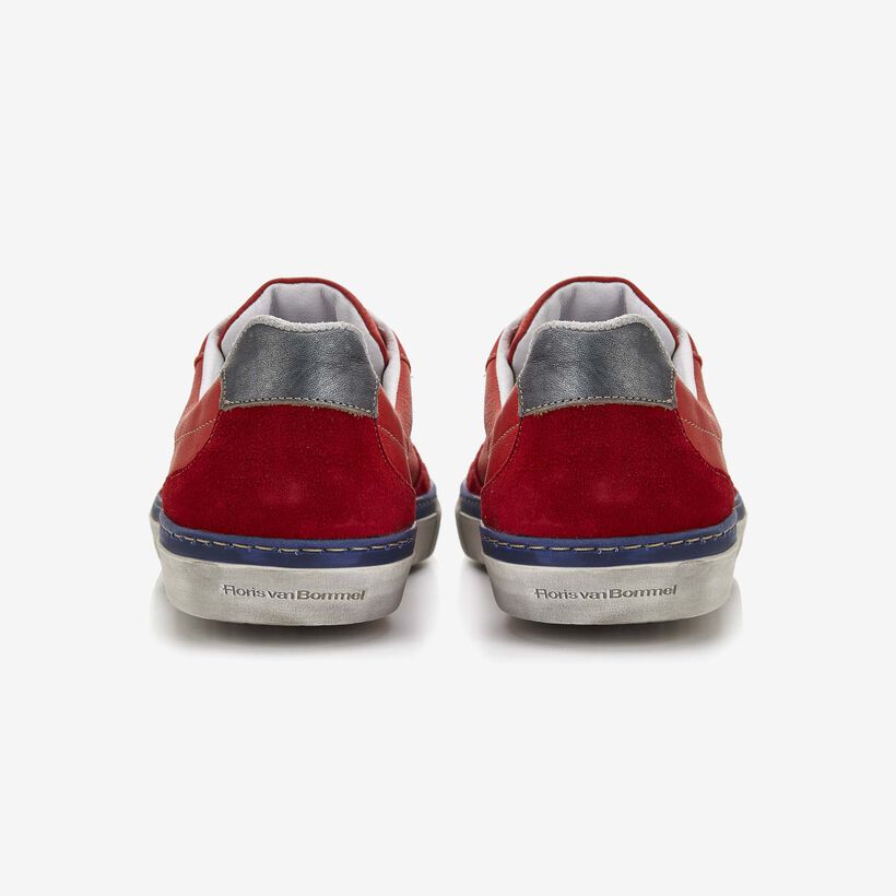Floris van Bommel rode leren heren sneaker