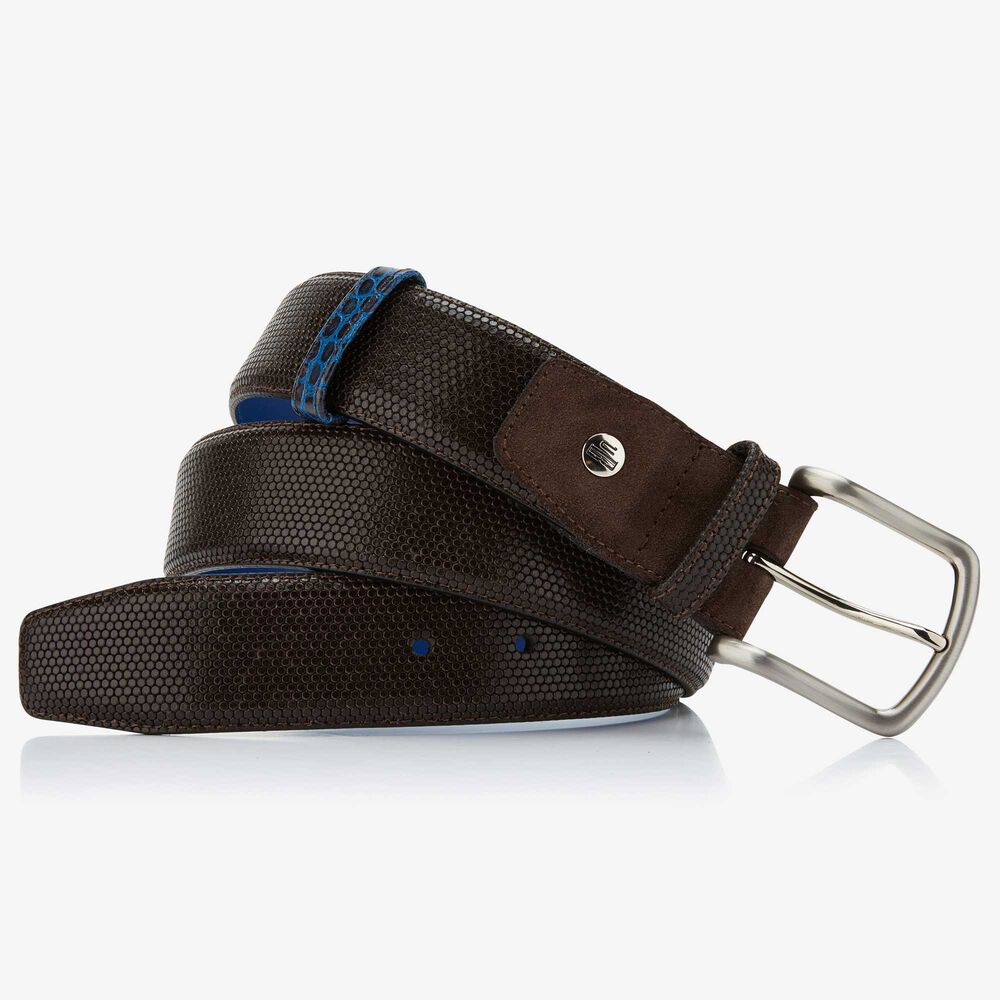 Floris van Bommel dark brown leather men’s belt