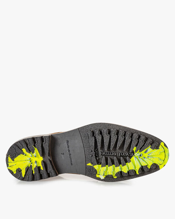 Lace boot suede leather beige