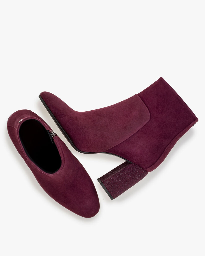 Enkellaars suède bordeaux