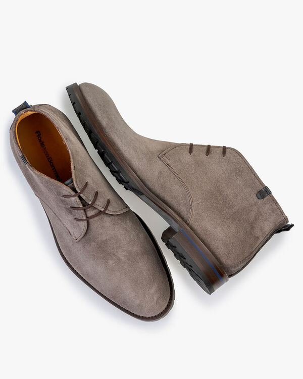 Lace boot suede taupe