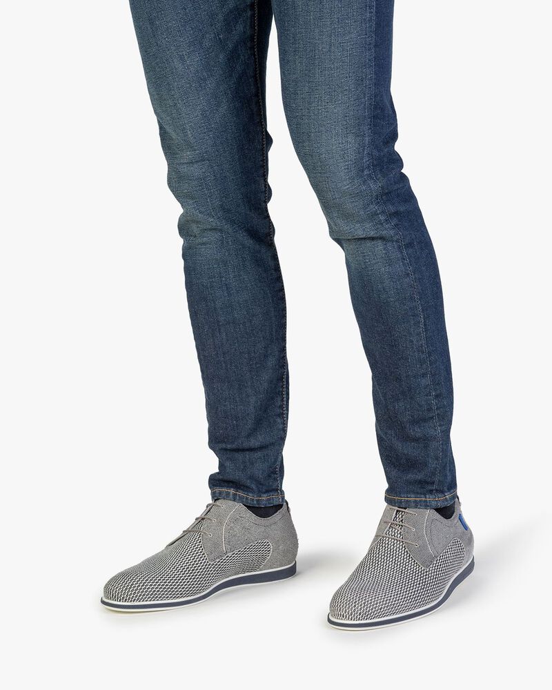 Lace shoe grey suede leather