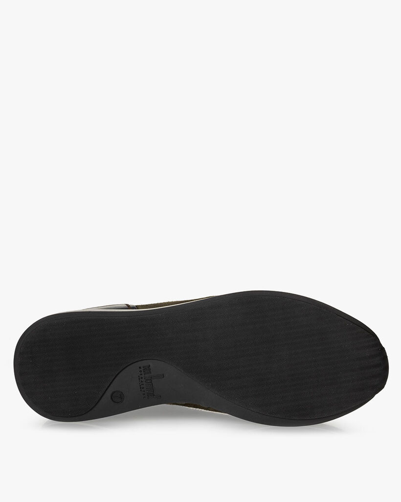 Sneaker su&egrave;de donkergroen