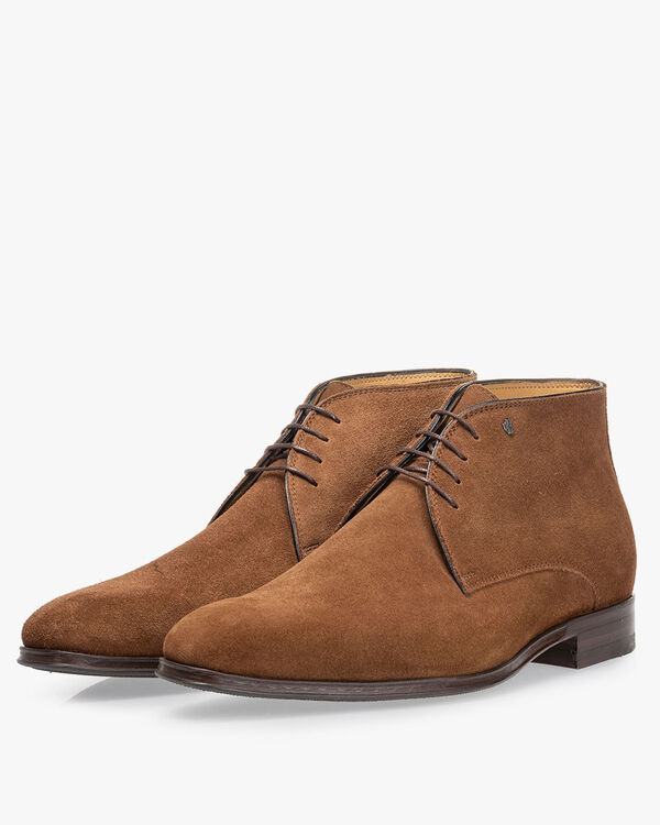 Lace boot suede brown