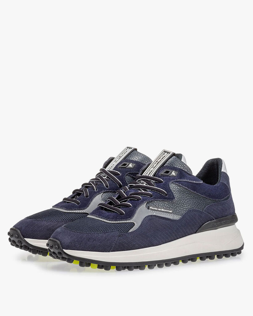 Noppi sneaker donkerblauw met print