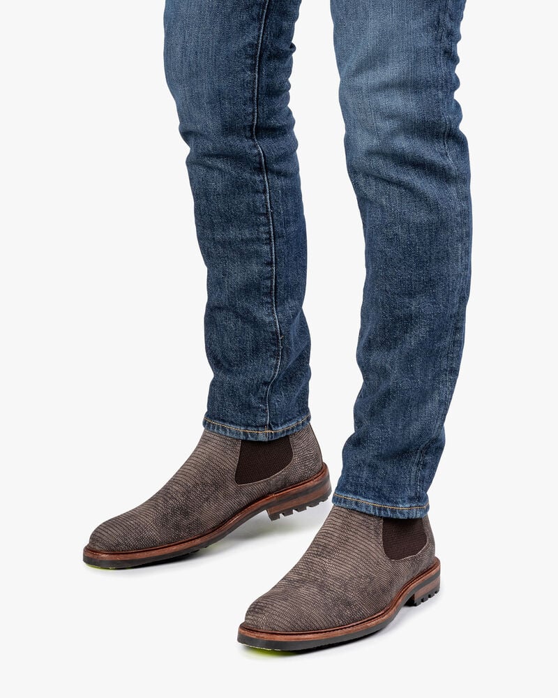 Chelsea boot reptile print dark grey