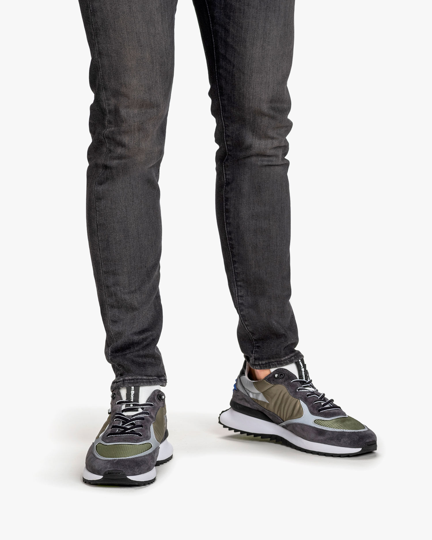 Sneaker textiel groen 16479/00 | Floris van Bommel Official®