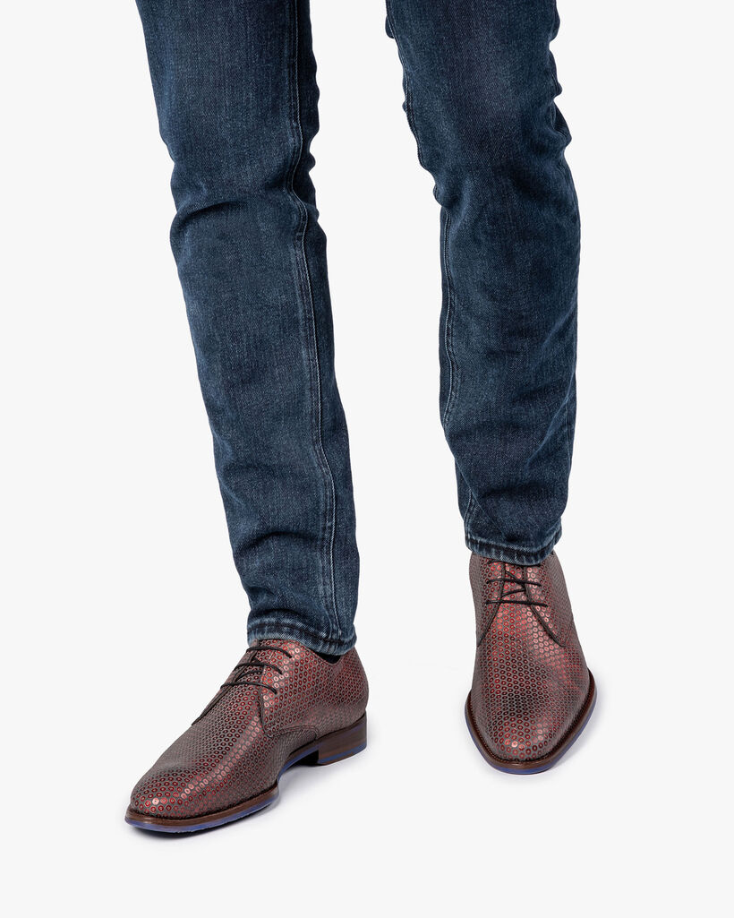 Lace shoe red with print