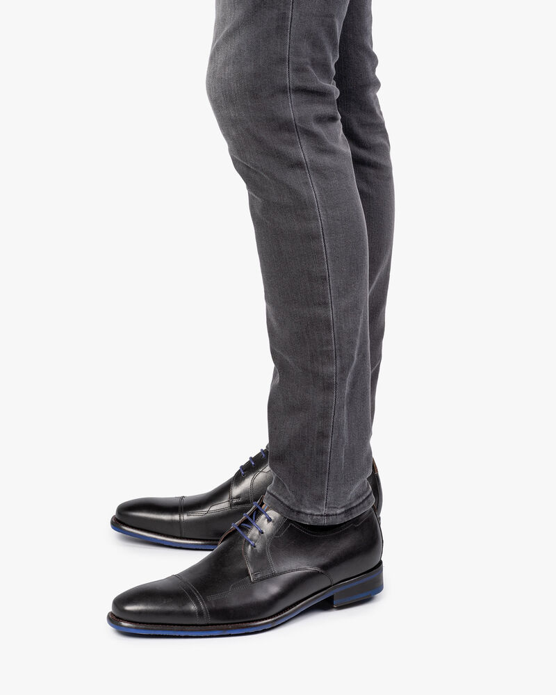 Veterschoen kalfsleer zwart