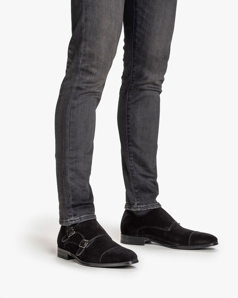 Monk strap suede black