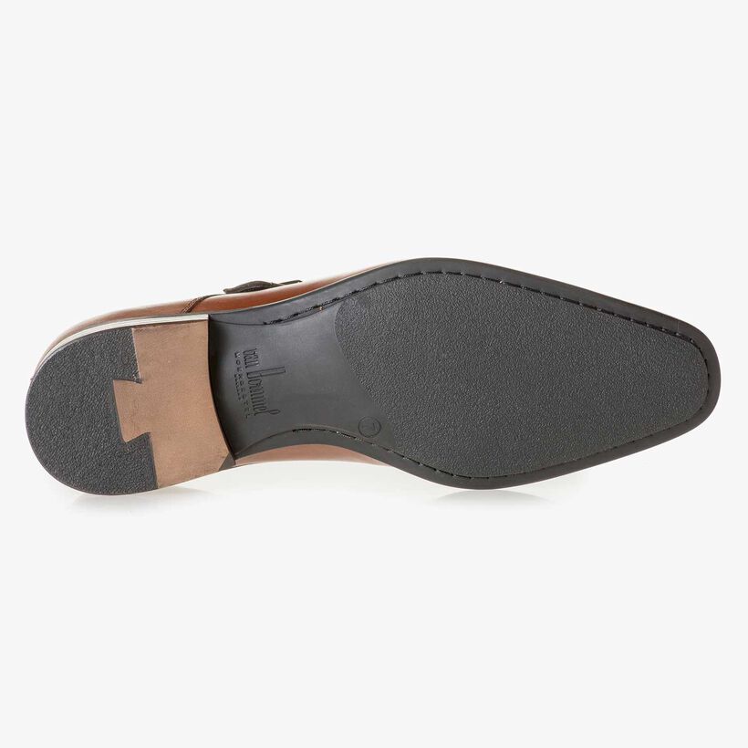 Kalfsleren gespschoen cognac