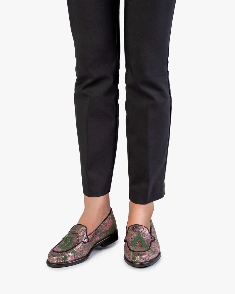 Loafer green with print