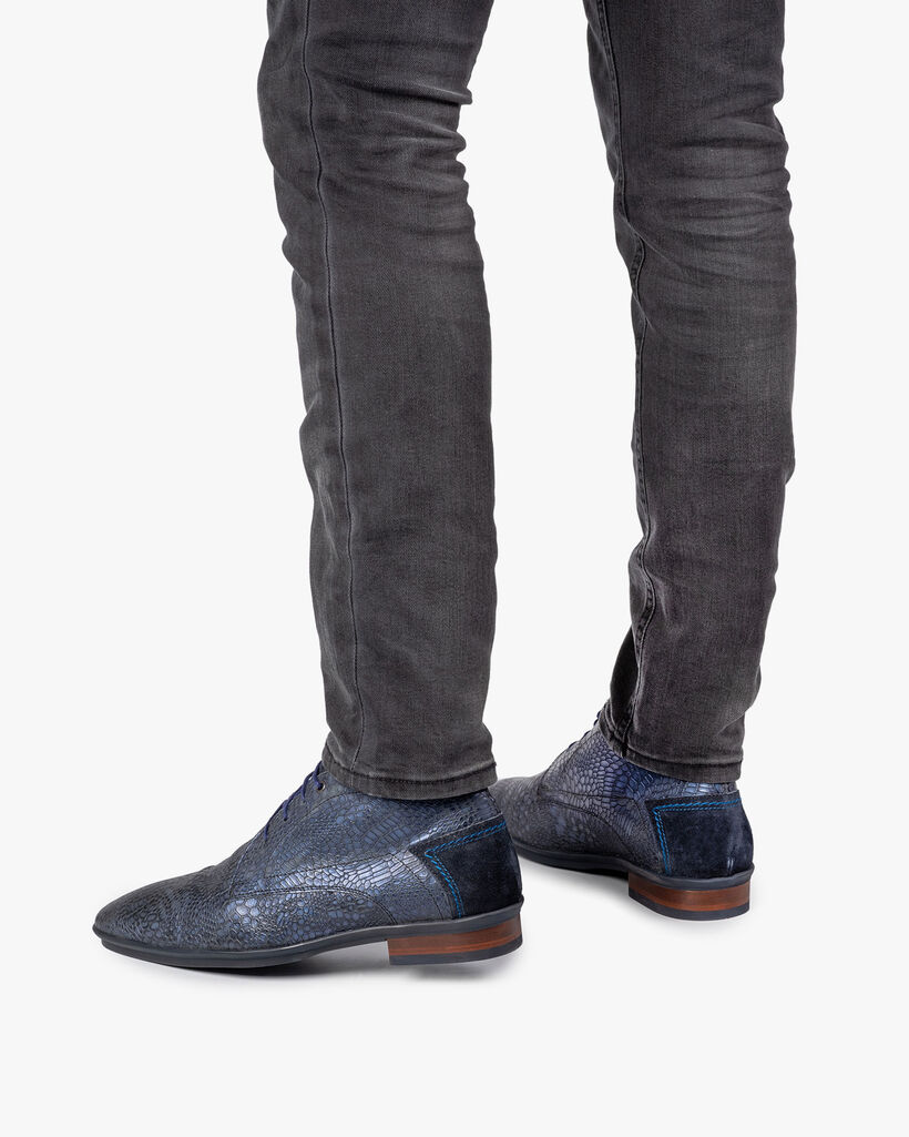 Veterboot met print blauw