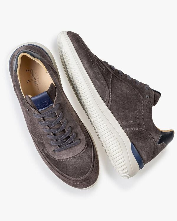 Grey suede leather sneaker