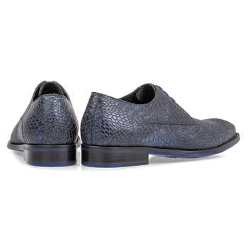 Veterschoen metallic blauw