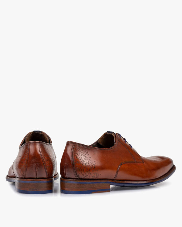 Lace shoe calf leather cognac