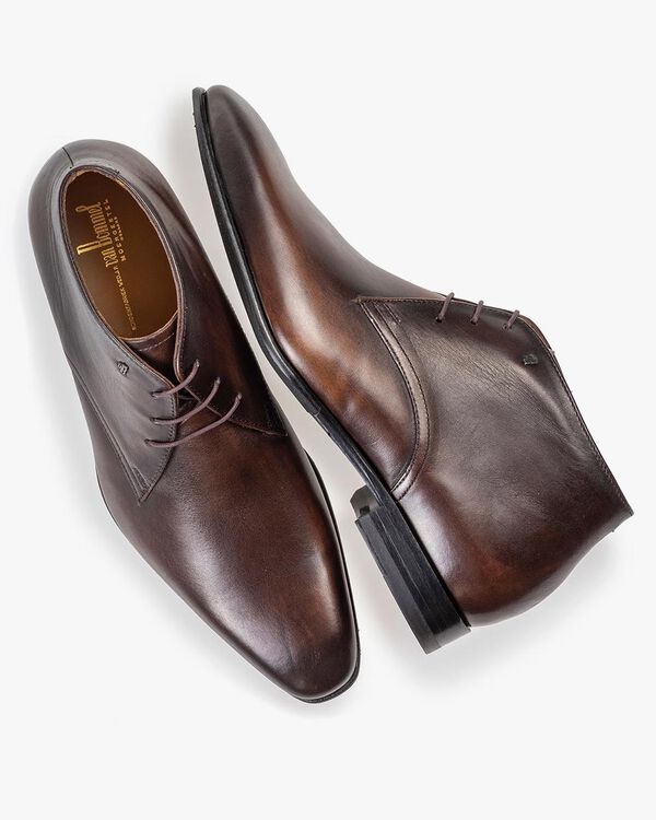 Donkerbruine kalfsleren veterschoen