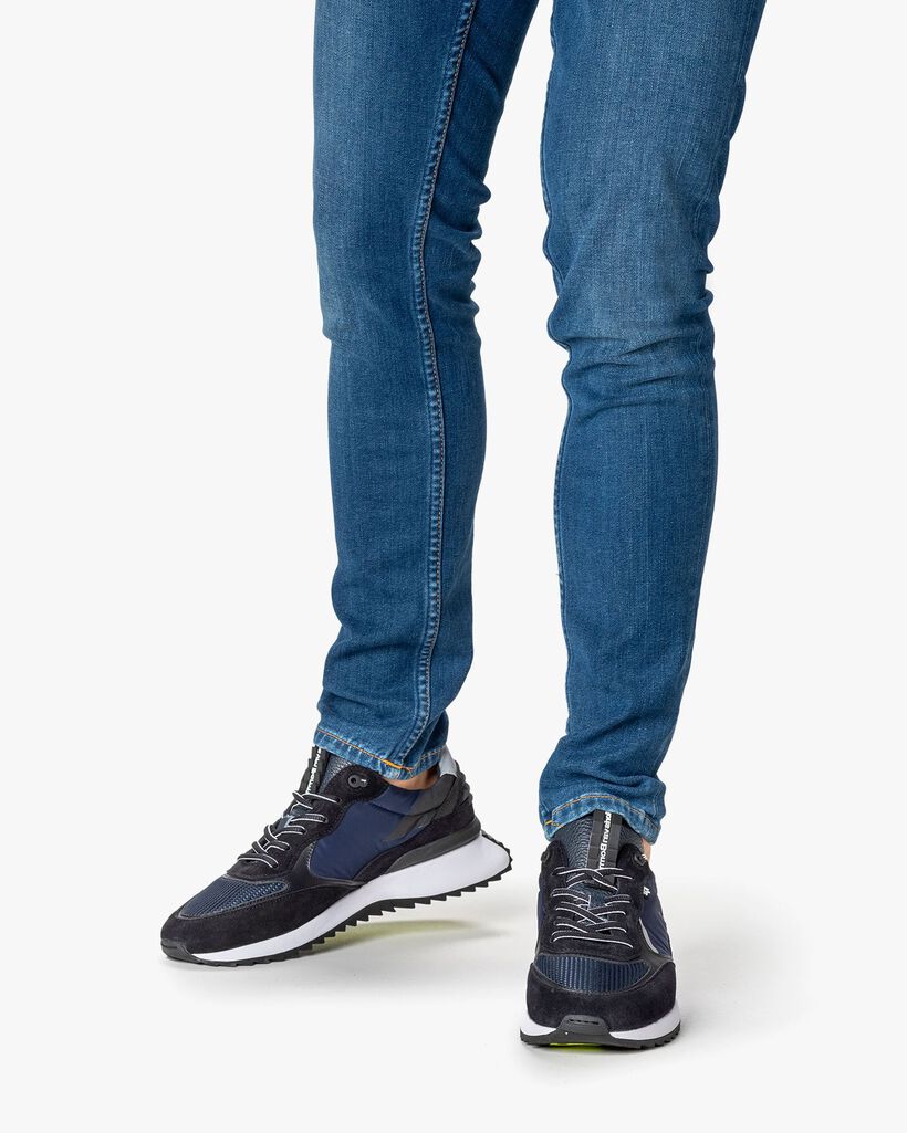 Sharki sneaker su&egrave;de donkerblauw