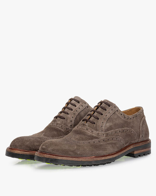 Lace shoe suede taupe