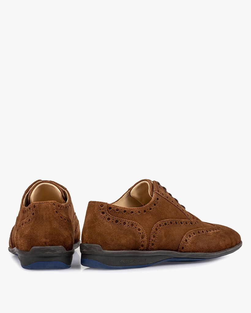 Lace shoe suede leather brown