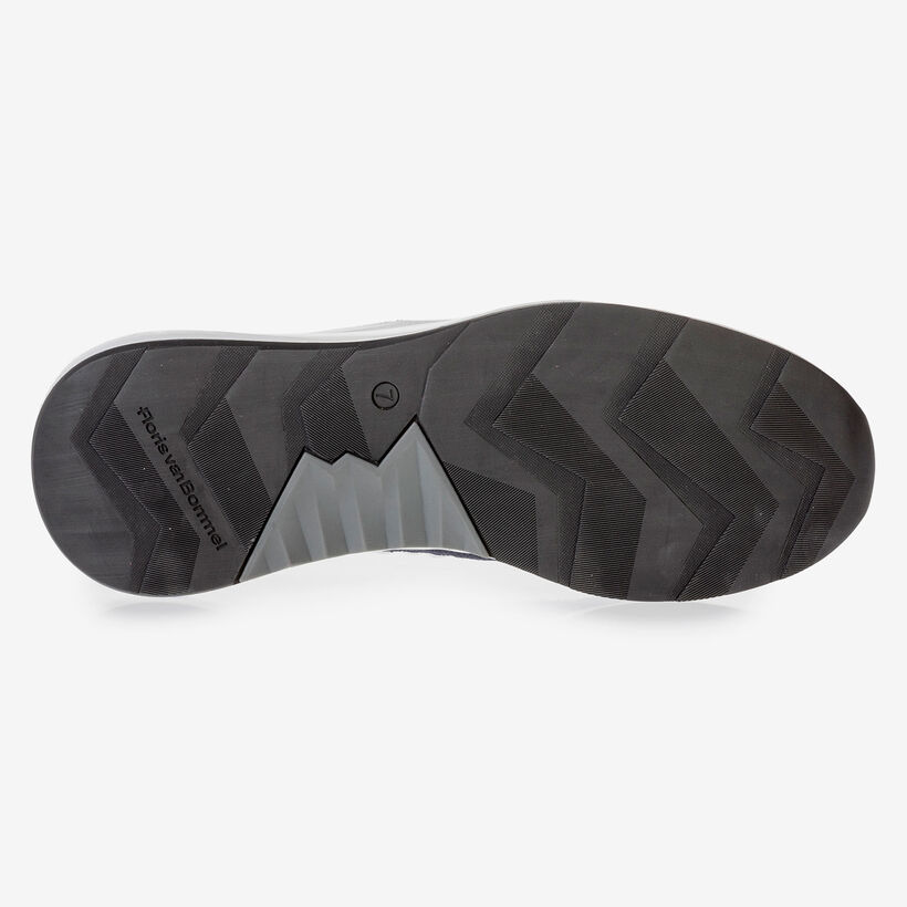 Blue and grey suede leather sneaker