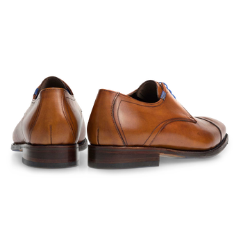 Lace shoe calf leather cognac