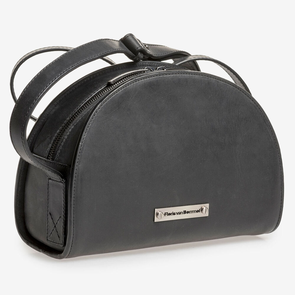 Zwarte kalfsleren tas