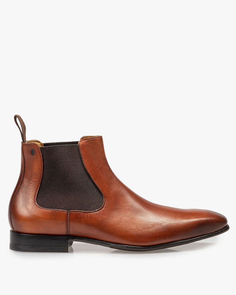 Kalfsleren chelsea boot cognac