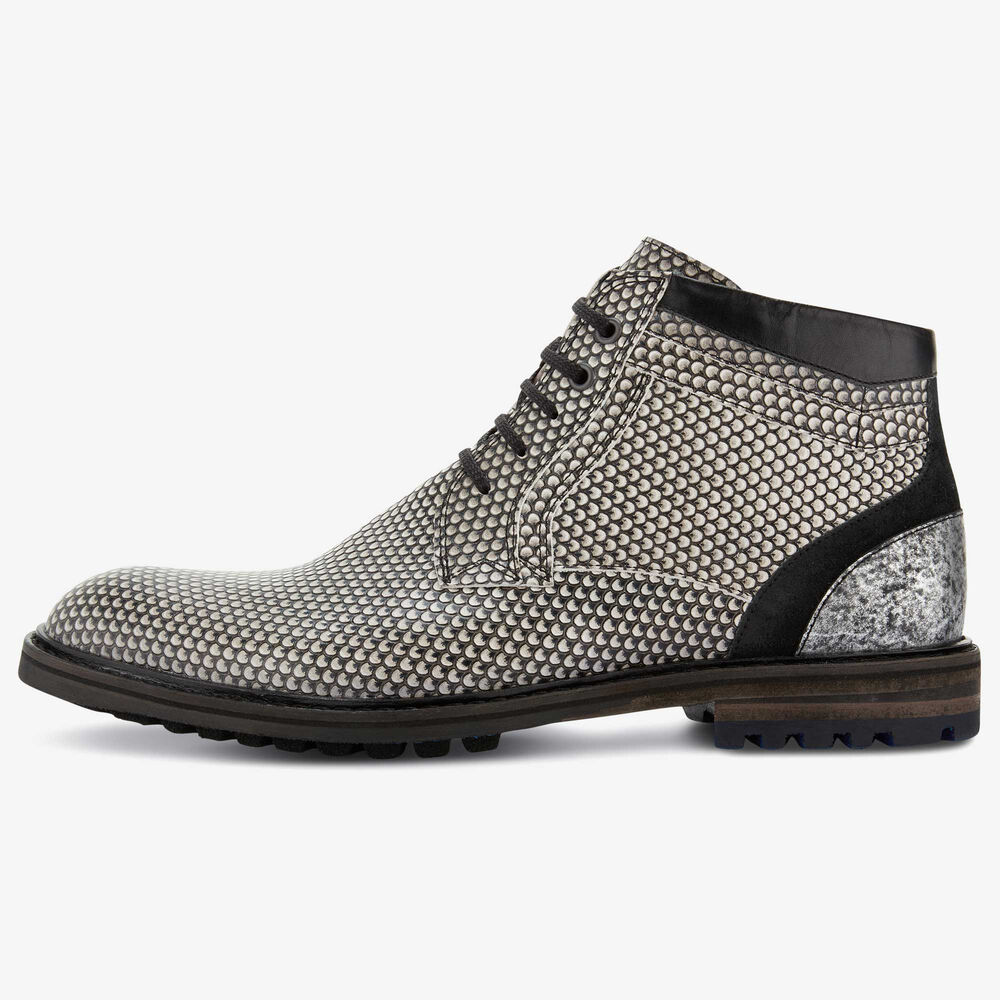 Floris van Bommel grijze leren heren veterboot
