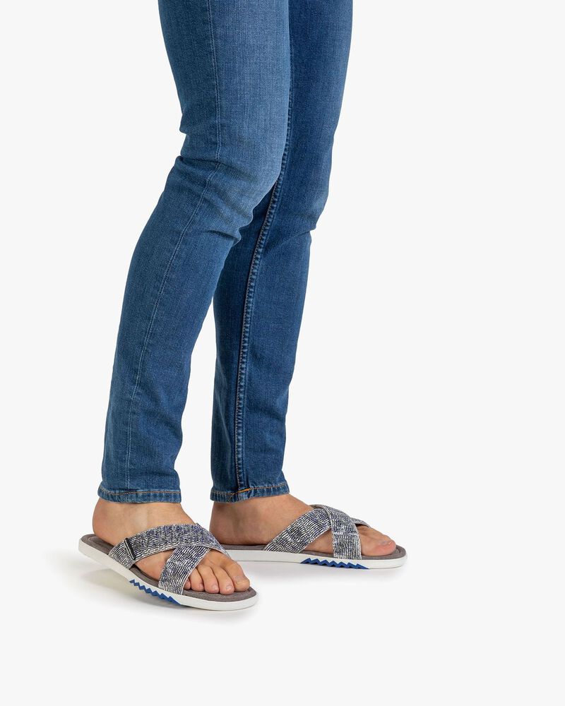 Slipper met print zwart/wit