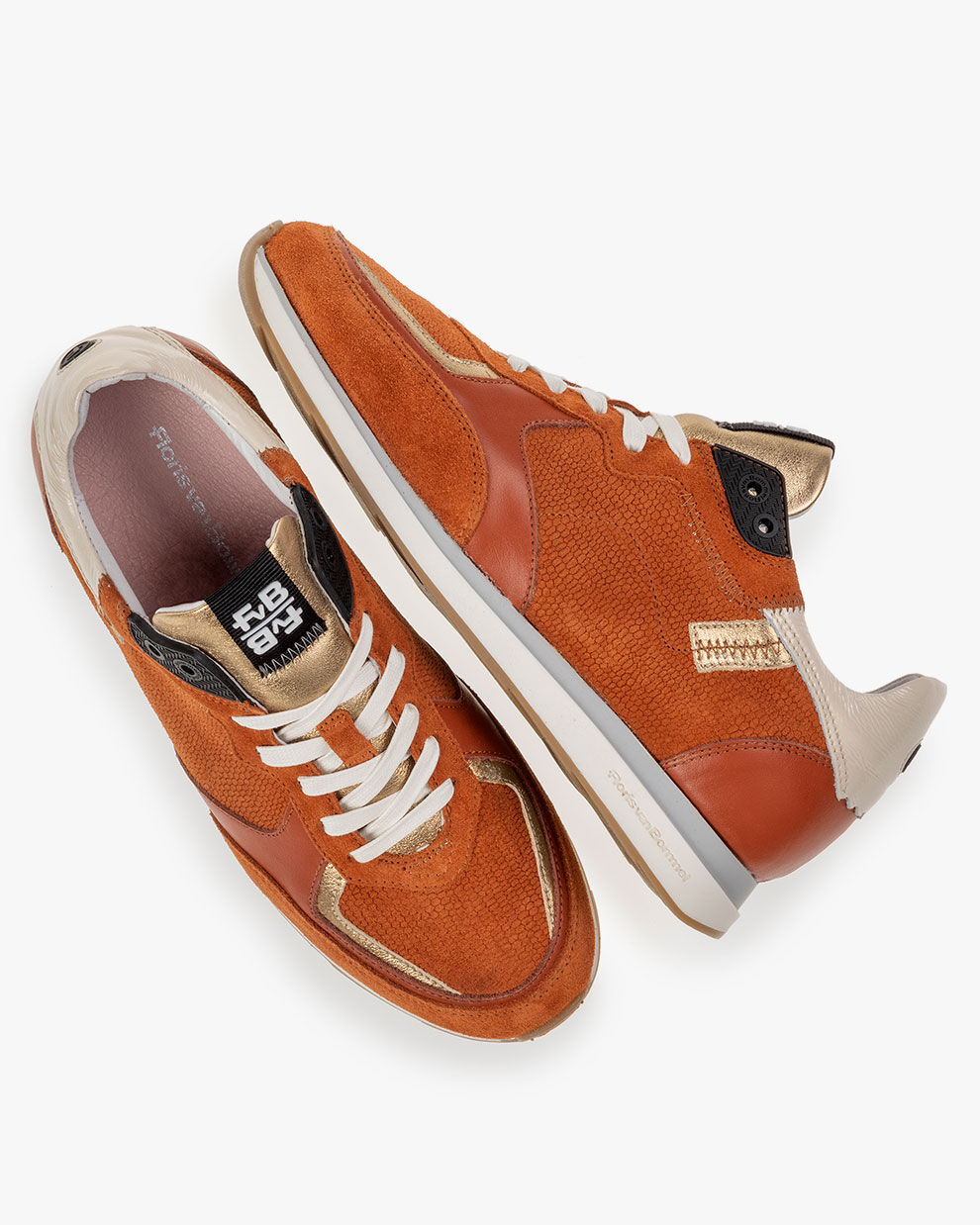 Sneaker suede oranje 85352 06 Floris van Bommel Women