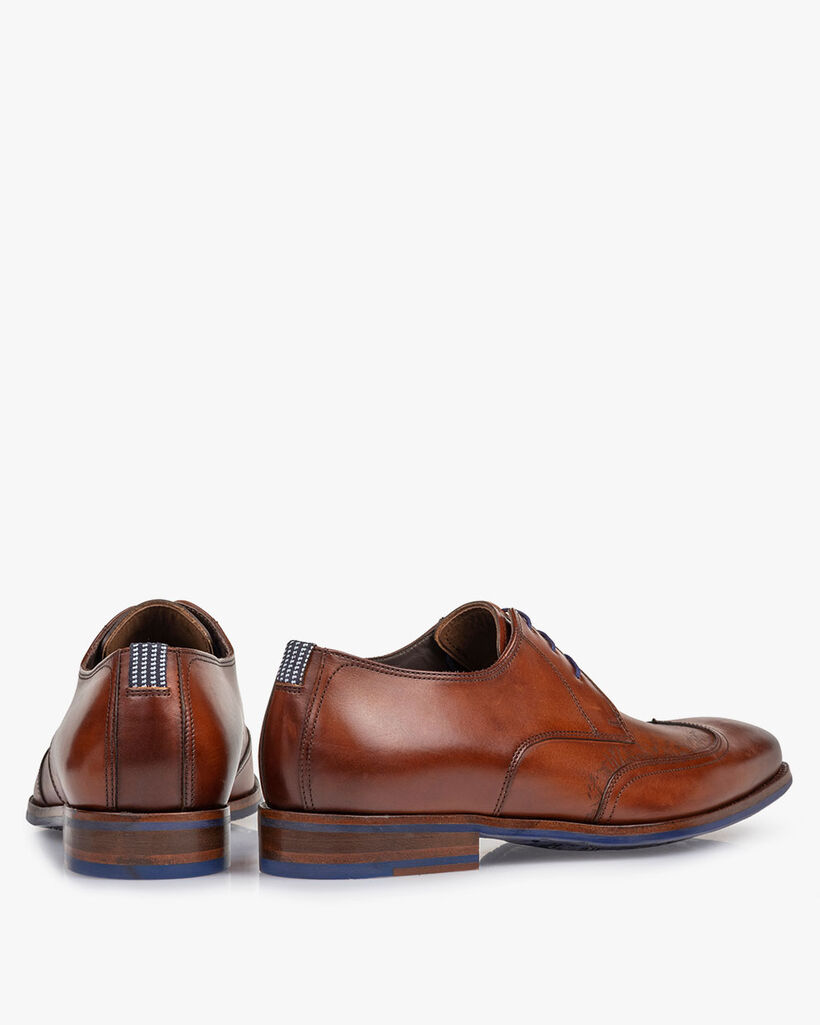 Lace shoe cognac calf leather