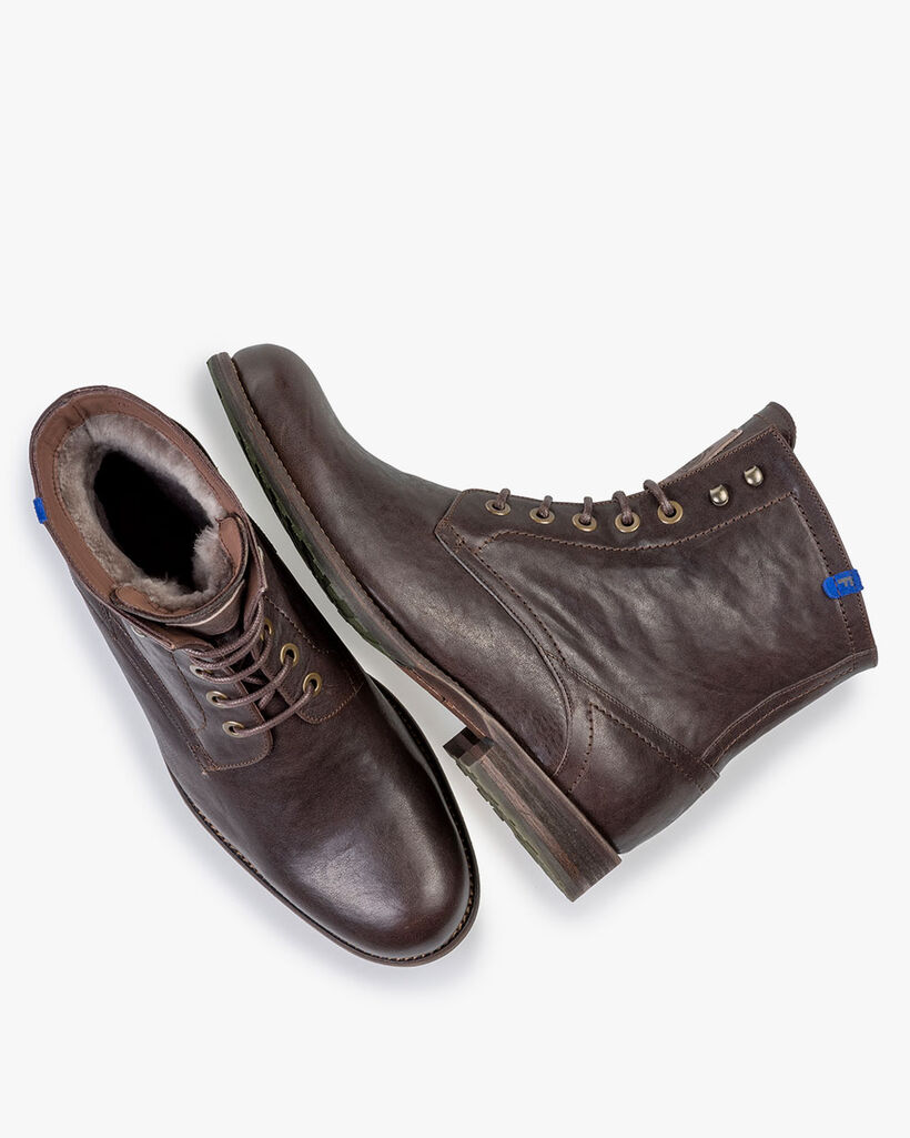 Wolgevoerde veterboot donkerbruin