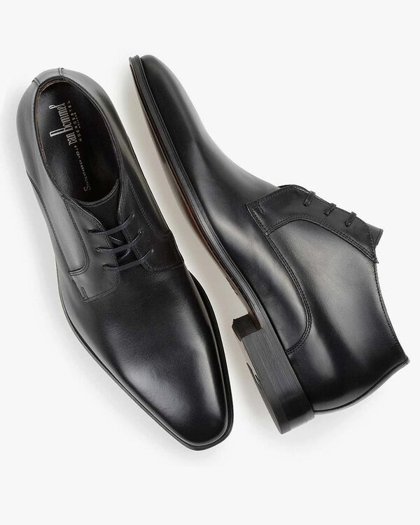 Veterboot kalfsleer zwart