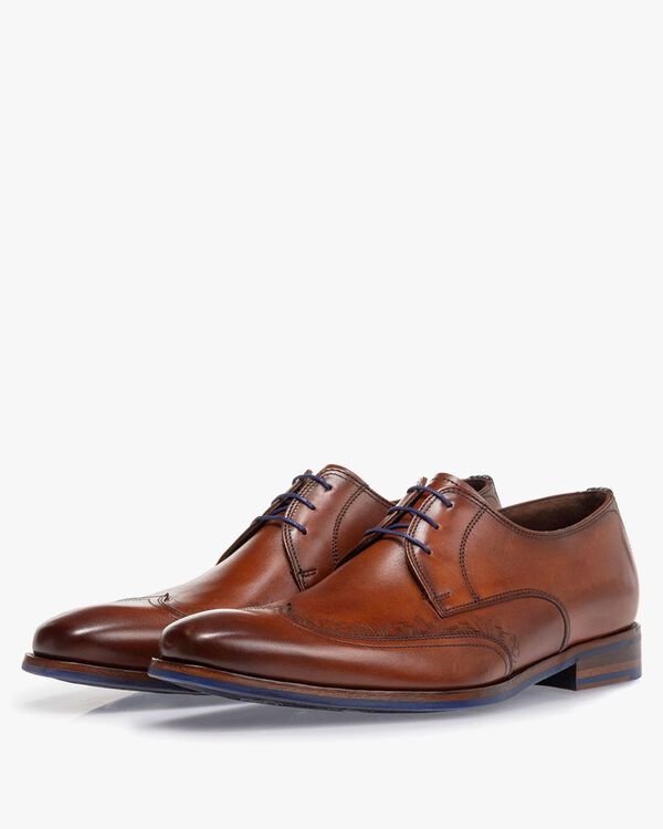 Lace shoe cognac calf leather