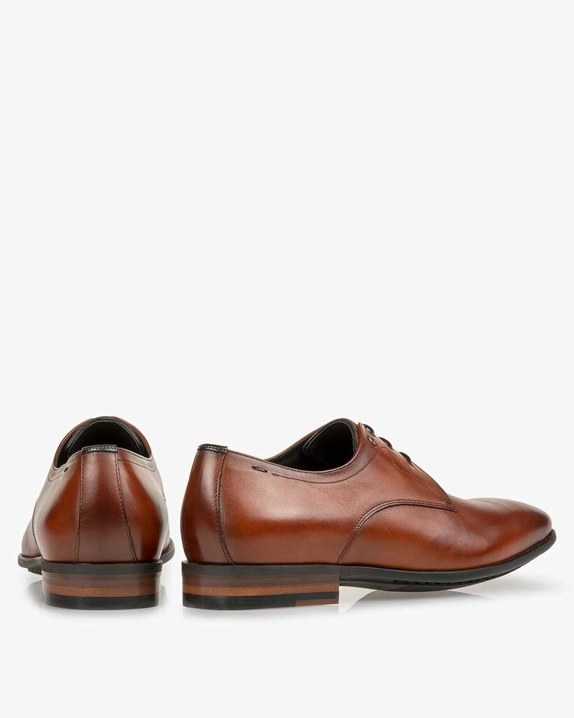 Lace shoe calf leather cognac