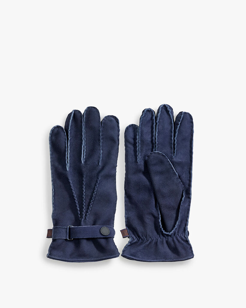 Rijke man moe College Handschoenen suède blauw AFM-10022-40-01 | Floris van Bommel®