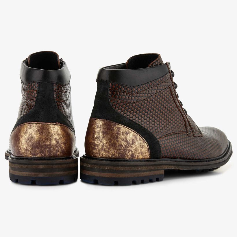 Floris van Bommel brown leather men’s lace boot 