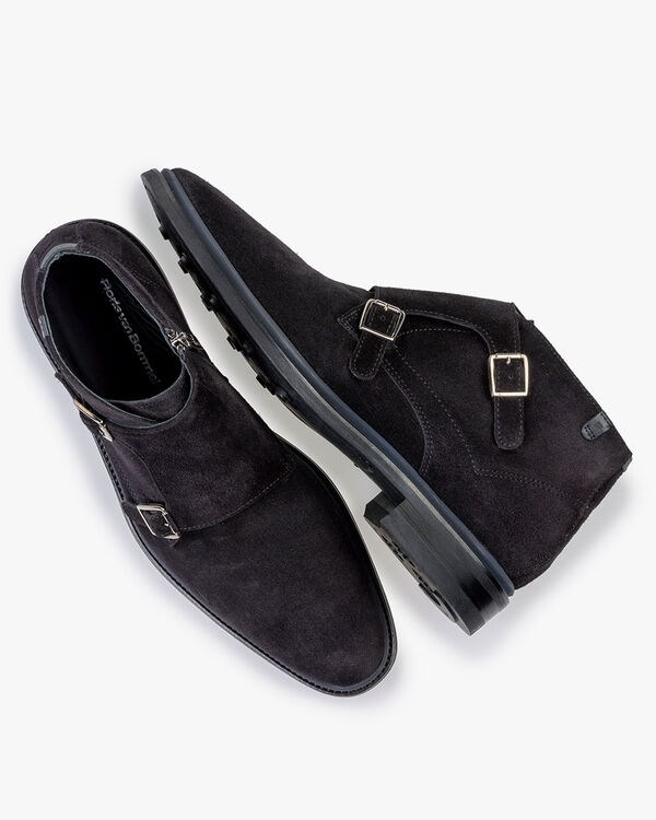 Monk strap suede black