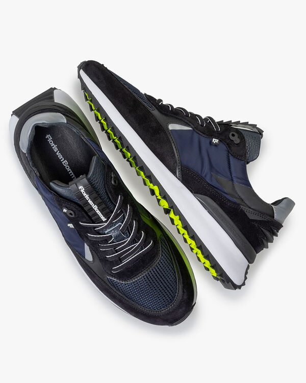 Sharki sneaker su&egrave;de donkerblauw