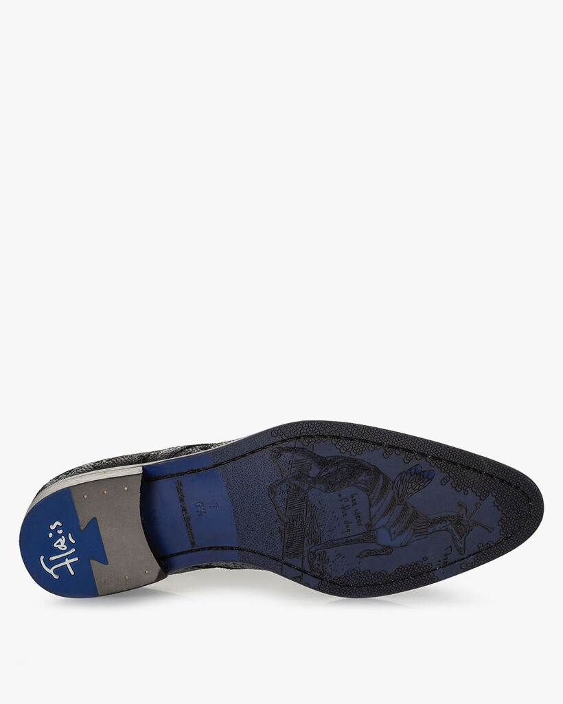 Veterschoen su&egrave;de blauw