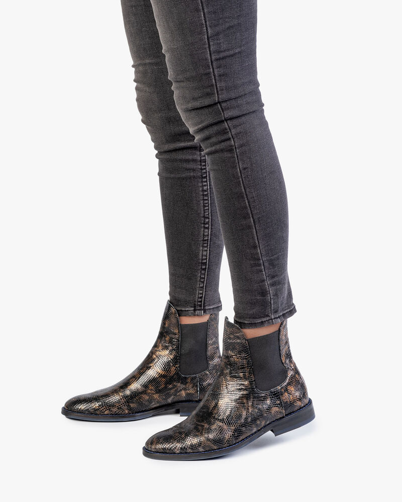 Chelsea boot croco print copper