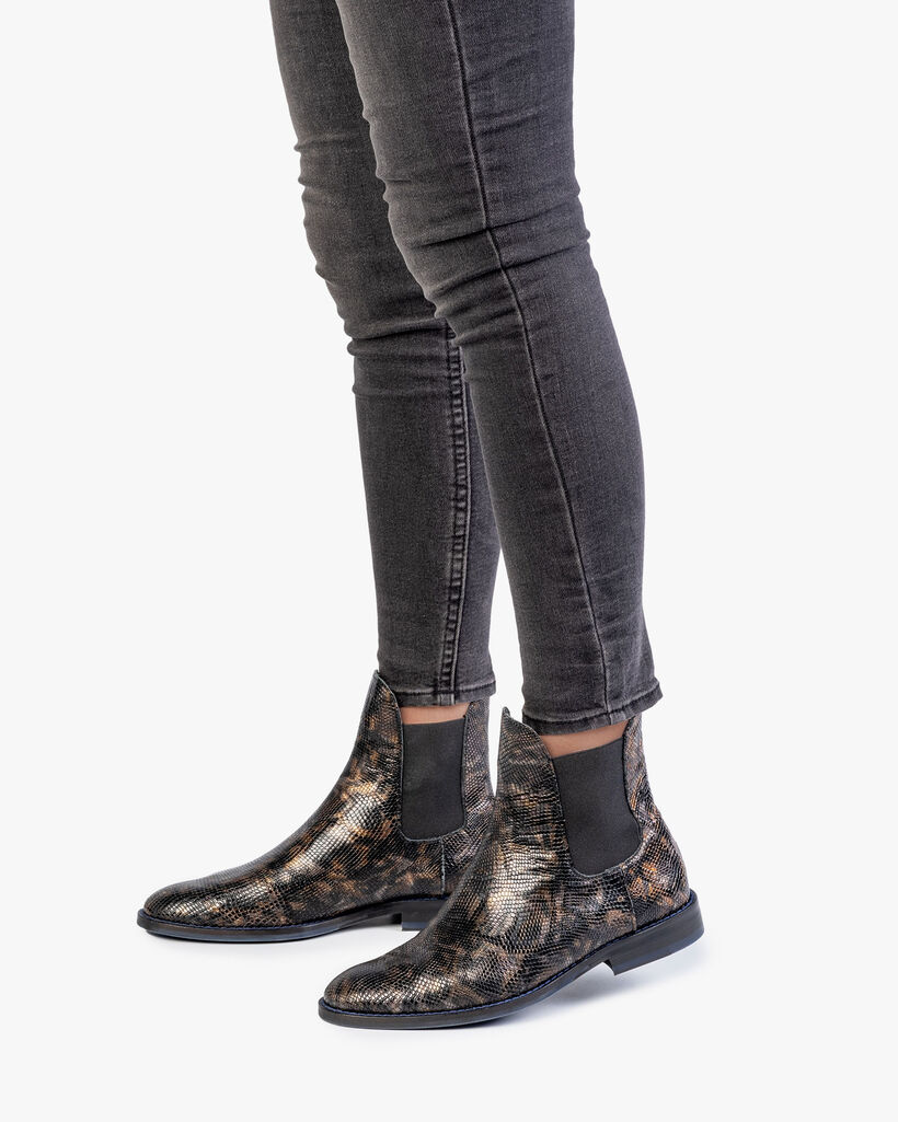 Chelsea boot croco print copper