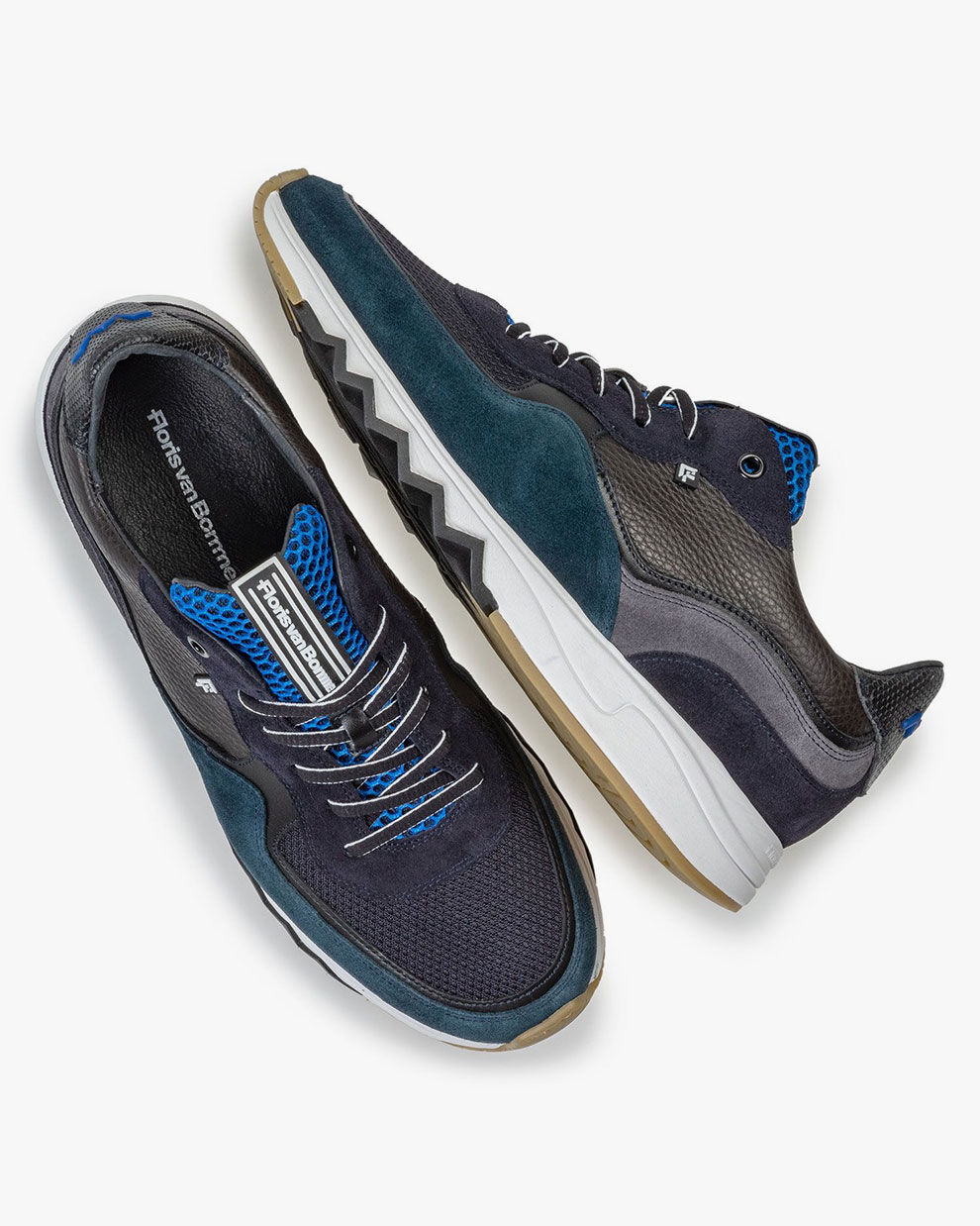 Suède sneaker petrol SFM-10091-40-01 | Floris van Bommel®