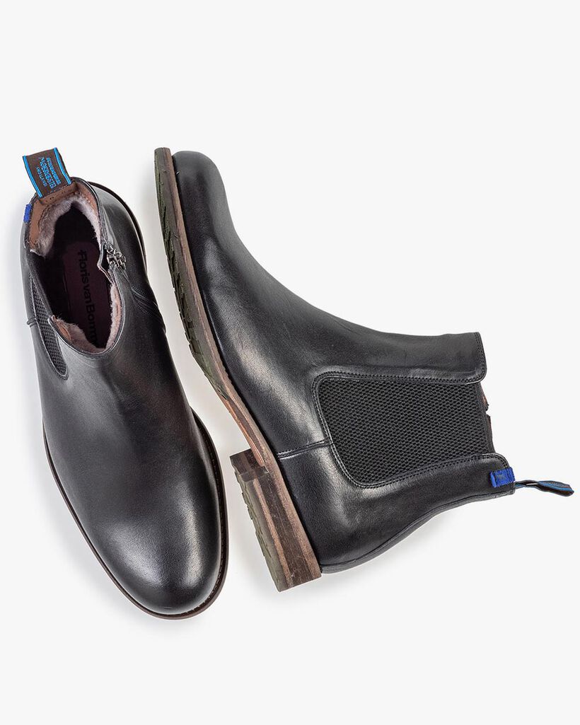 Wolgevoerde chelsea boot zwart