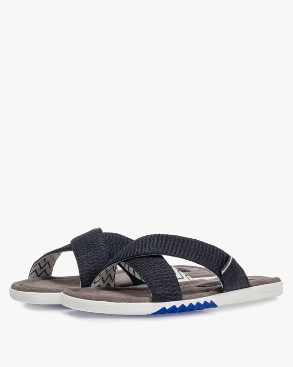 Slipper nubuckleer blauw