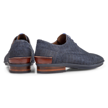 Lace shoe with print dark blue