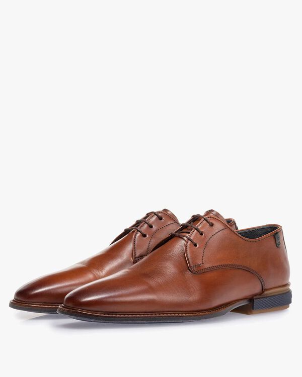 Lace shoe cognac calf leather