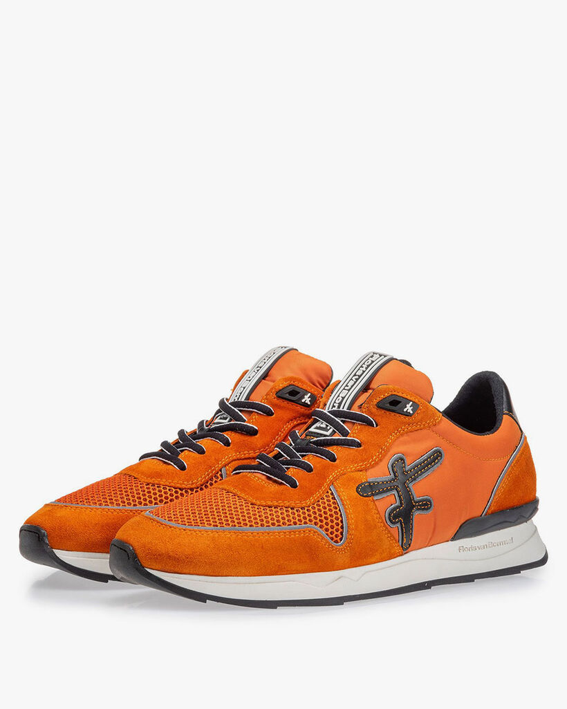 Sneaker oranje su&egrave;de