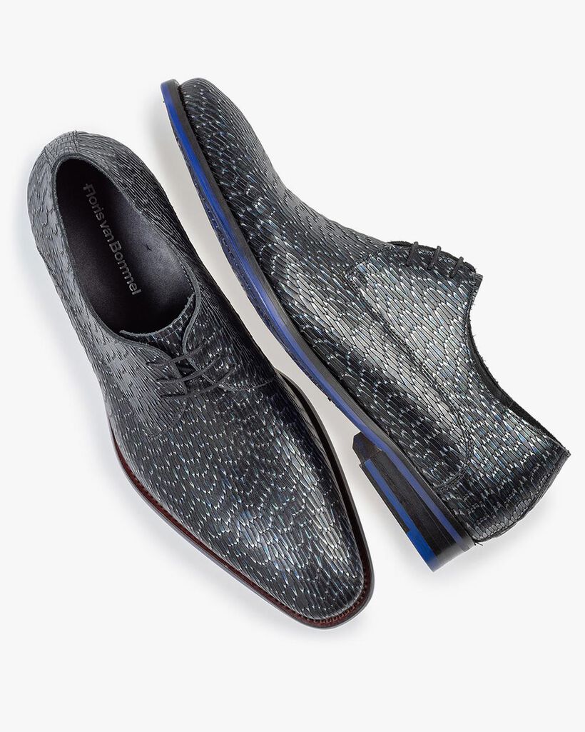 Lace shoe metallic dark green